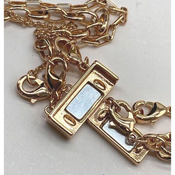 Bomb Party Luxe Layer Rose Gold Tone Rose Quartz & CZ Necklace - Picture 4 of 5